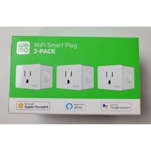 Wemo WiFi Smart Plug 3-Pack White WSP080-BD3 HomeKit Alexa Google Assistant NEW